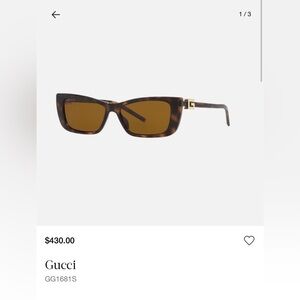 NEW Gucci Brown Tortoise Sunglasses with Gold Accents